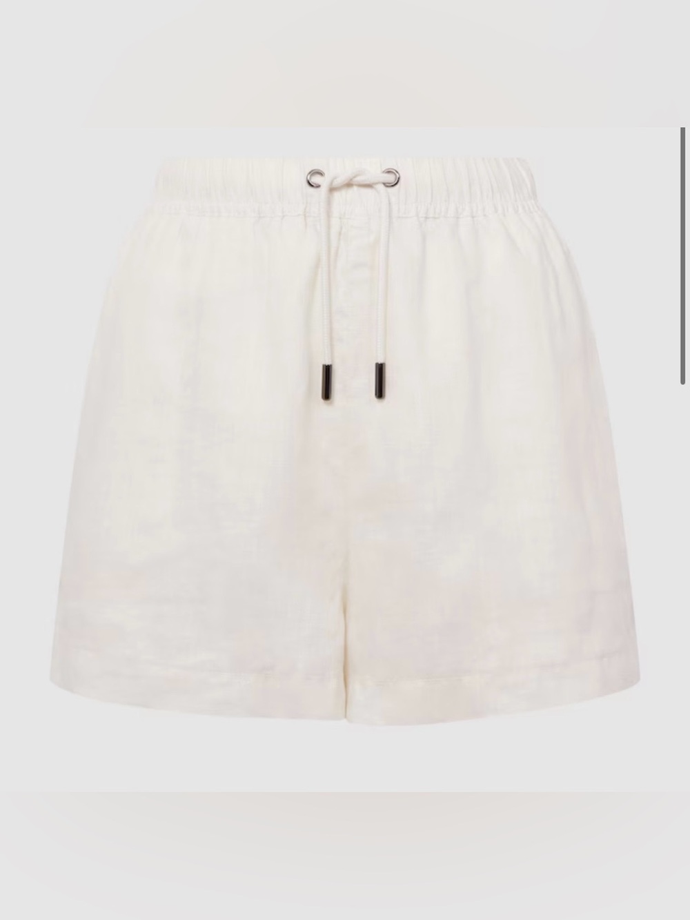 Reiss Cleo Light Beige Drawstring Linen-Blend Shorts